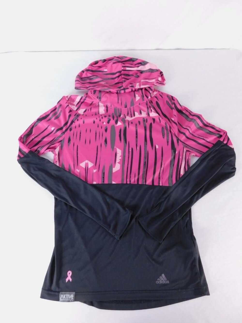 Adidas Hoodie Womens XS Pink Climalite Pullover Hooded Slim Running Logo